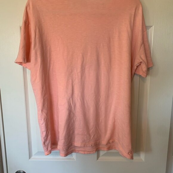 Aerie Coral Distressed Oversized “Lazy Daze” Graphic Tee | Small - Picture 7 of 8